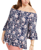 Style & Co Women Plus Printed On Or Off The Shoulder Top