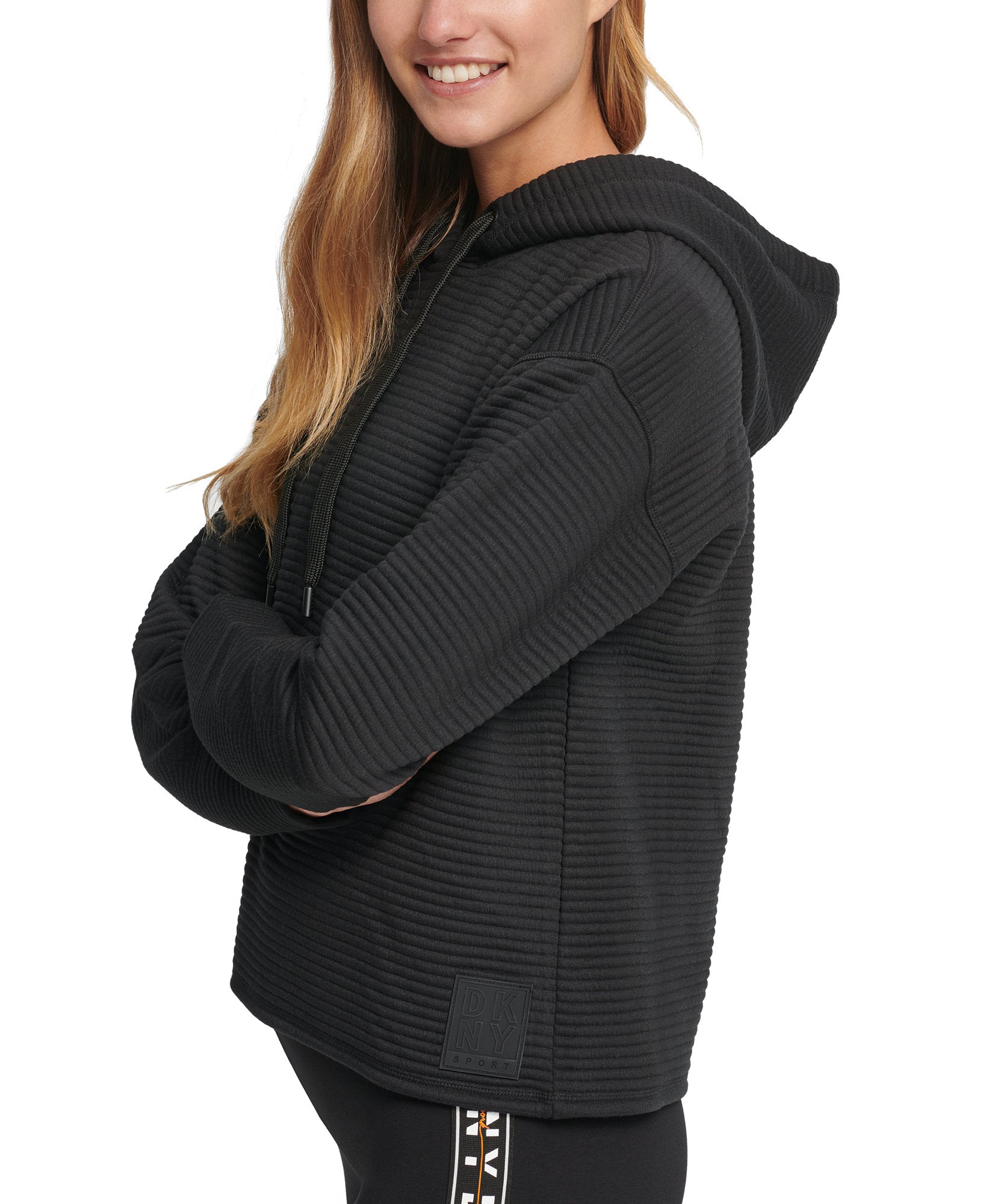 DKNY Women Sport Ottoman Knit Hoodie