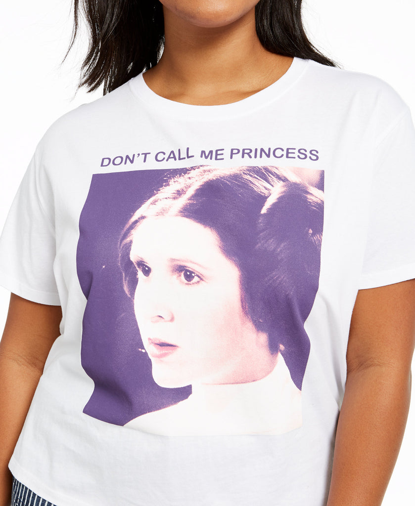 Mighty Fine Women Plus Trendy Dont Call Me Princess Cropped Graphic T Shirt