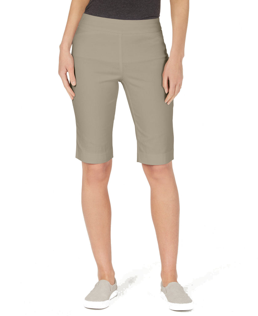 Charter Club Women Petite Pull On Bermuda Shorts Sedona Dust