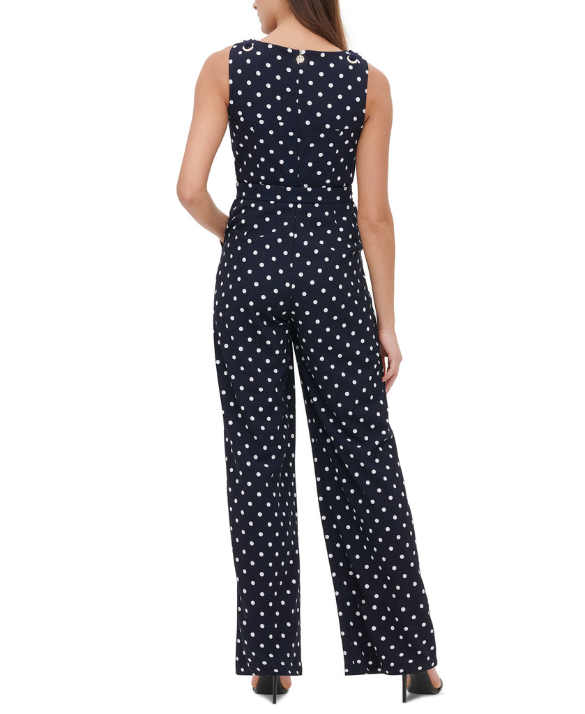 Tommy Hilfiger Women Polka Dot Tie Waist Jumpsuit