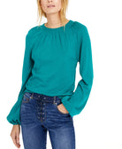INC International Concepts Women Balloon Sleeve Sweater Quetzal Green