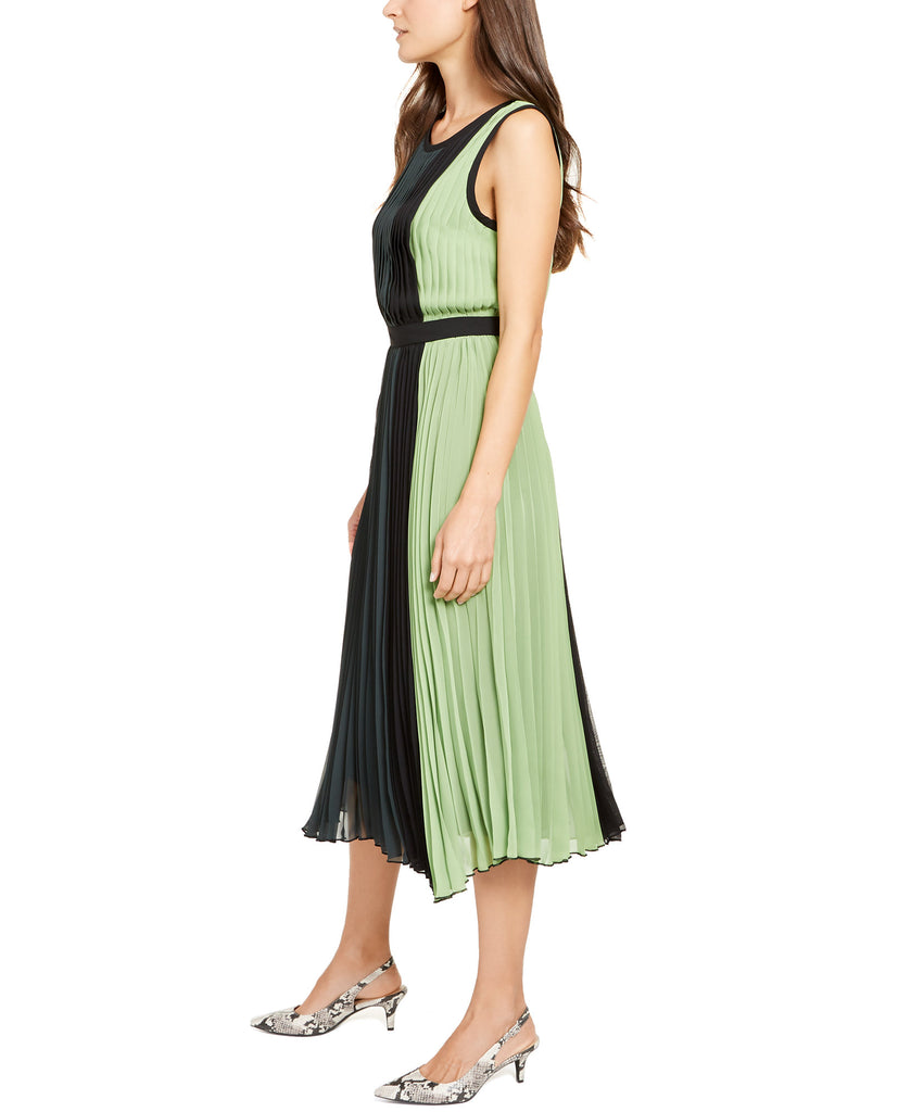 Alfani-Women-Colorblocked-Pleated-Sleeveless-Dress