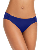 Bar III Women Sunset Solids Side Shirred Hipster Bikini Bottoms Cobalt