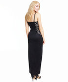 BCX Women Notch Neckline Lace Detail Gown