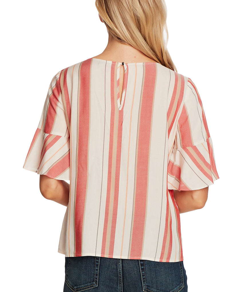 Vince Camuto Women Striped Flutter Cuff Dropped Shoulder Top