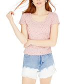 Hippie Rose Women Printed Pointelle Knit T Shirt Sweet Rose Ditsy