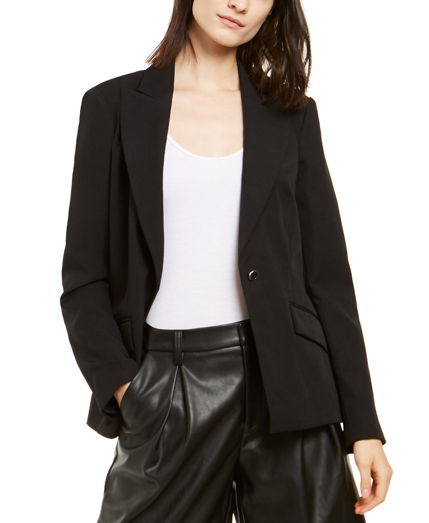 INC International Concepts Women Peak Lapel Blazer Deep Black