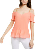 MICHAEL Michael Kors Women Pleated Chain Strap Top Desert Flower