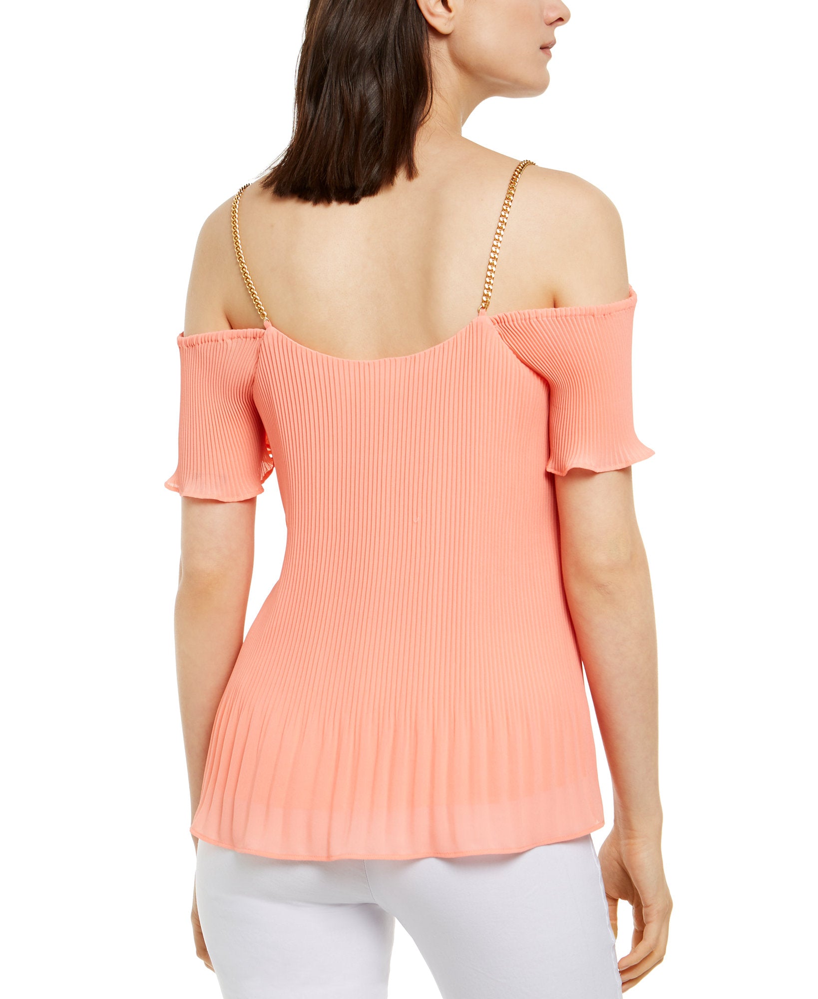 MICHAEL Michael Kors Women Pleated Chain Strap Top
