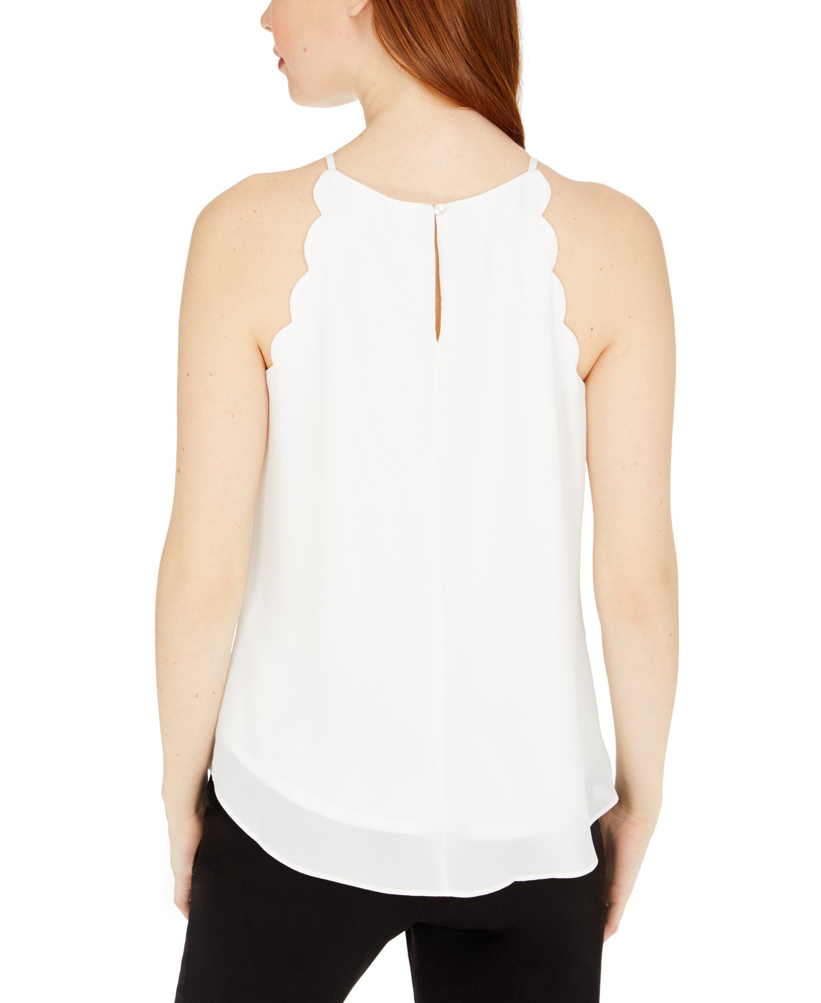 BCX Women Scalloped Sleeveless Top
