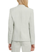 DKNY Women Petite Twill Collarless One Button Blazer