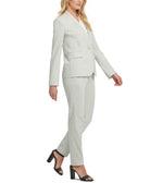 DKNY Women Petite Twill Collarless One Button Blazer