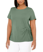 INC International Concepts Women Plus Knot Side T Shirt