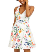 City Studios Women Bow Back Fit & Flare Dress Ivory Coral