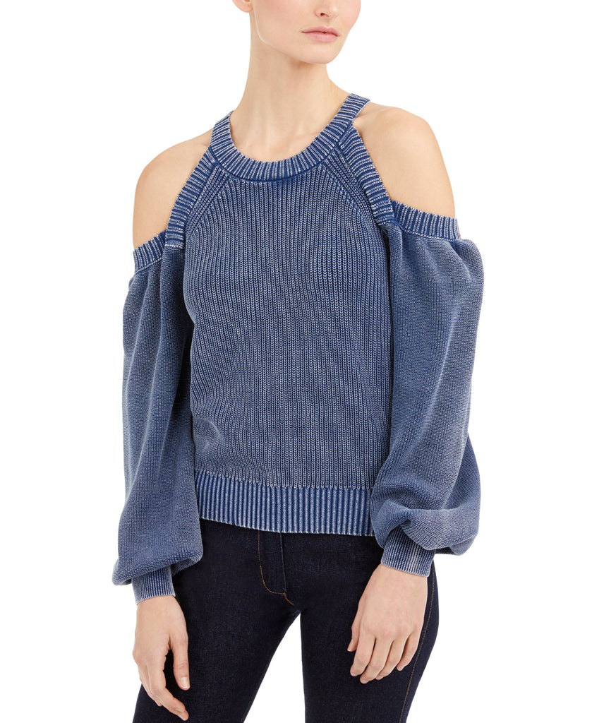 INC International Concepts Women Cold Shoulder Sweater Inkberry