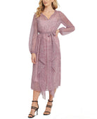 DKNY Women Printed Ruffled Dress Pink Multi