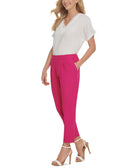 DKNY Women Pleated Waist Straight Leg Pants