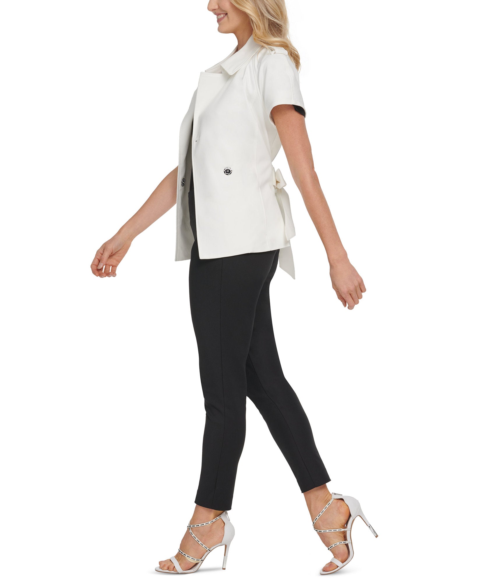 DKNY Women Belted Short Sleeve Jacket