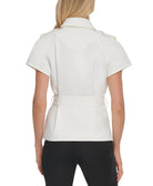 DKNY Women Belted Short Sleeve Jacket