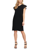 DKNY Women Mixed Media Flutter Sleeve Dress