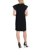 DKNY Women Mixed Media Flutter Sleeve Dress