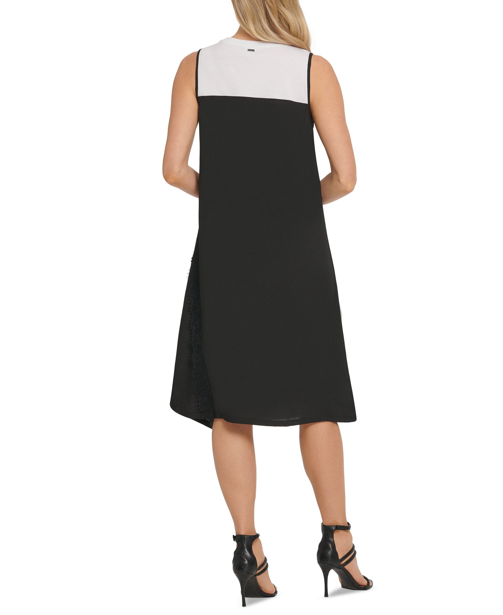 DKNY Women Mixed Media Sleeveless Dress