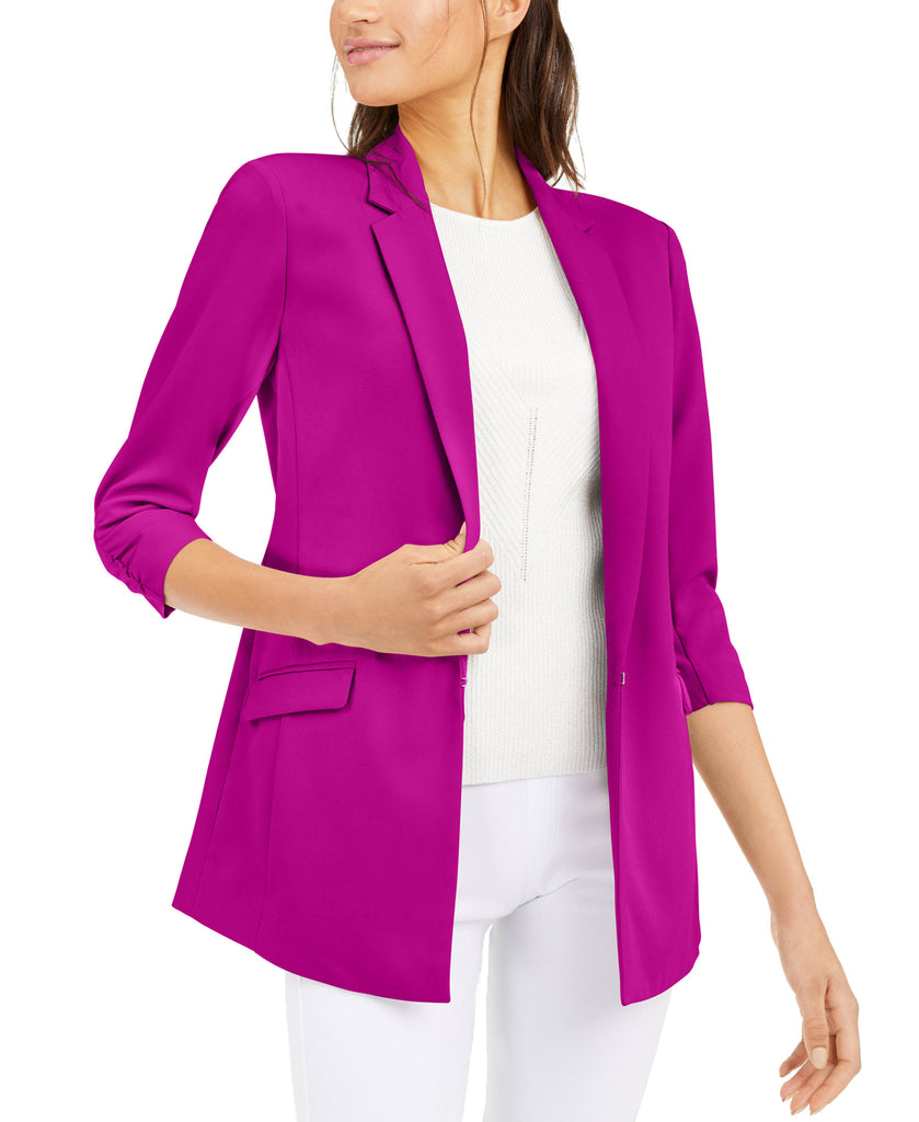 INC International Concepts Women Menswear Blazer Magenta Flame