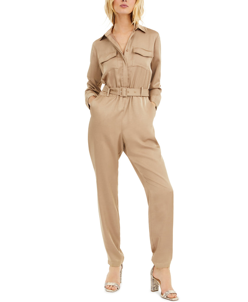 INC International Concepts Women Plus Button Front Jumpsuit Doe