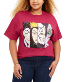 Love Tribe Women Plus Trendy Disney Villains T Shirt Berry