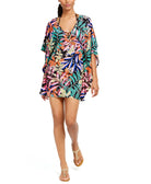 Bar III Women Hidden Jungle Printed Tunic Cover Up Multi