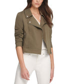 DKNY Women Soft Textured Moto Jacket