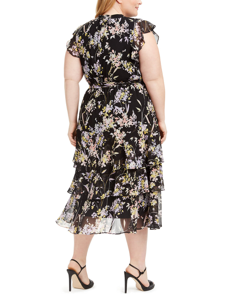 Calvin Klein Women Plus Printed Ruffled Dress