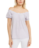 MICHAEL Michael Kors Women Sheared Jacquard Top Lavender Mist