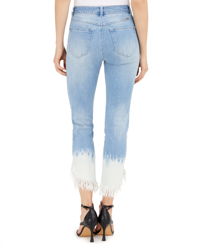 INC International Concepts Women Tie Dyed Angled Hem Mop Jeans