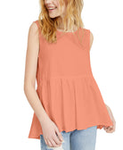 Planet Gold Women Babydoll Cotton Tank Top Coral Cloud