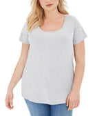 Aveto Women Plus Trendy Scoop Neck T Shirt Shadow Grey Heather