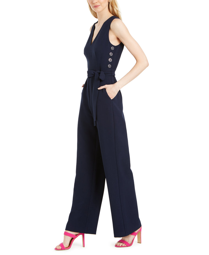 Vince Camuto Women V Neck Crepe Jumpsuit