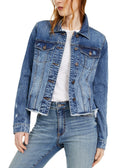Kut from the Kloth Women Distressed Denim Jacket Pushing 