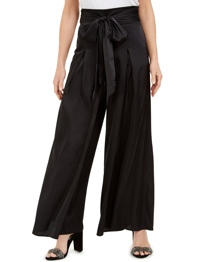 MSK Women Tie Front Wide Leg Pants Black