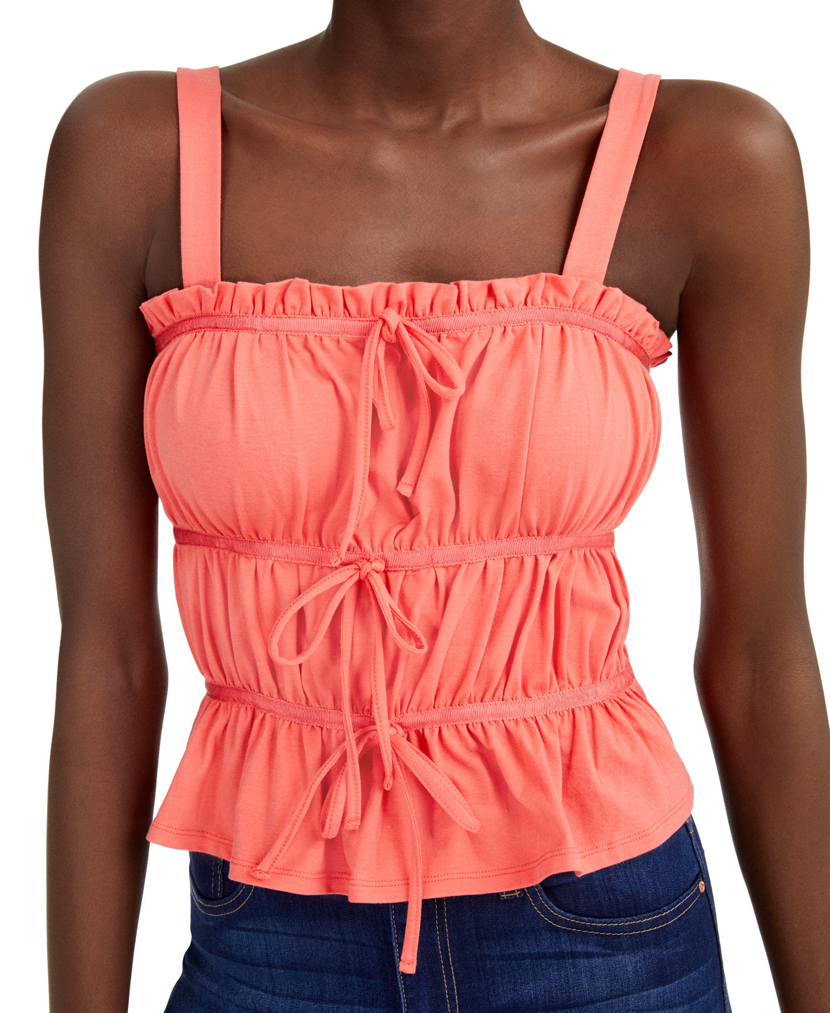 INC International Concepts Women Ruched Tie Tank Top