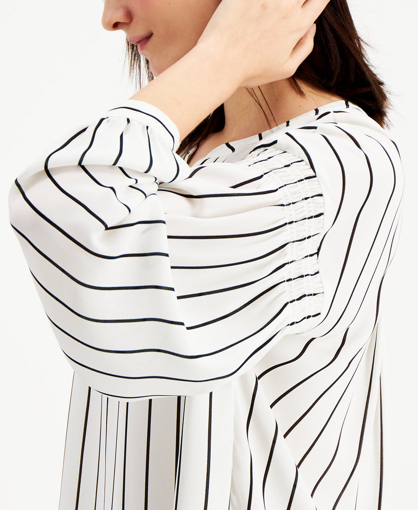 Alfani Women Striped Henley Top