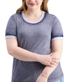 Derek Heart Women Plus Trendy Burnout T Shirt