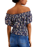 Self Esteem Women Floral Printed Smocked Off The Shoulder Top