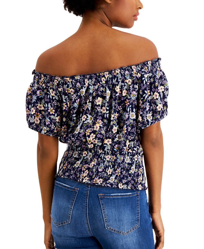 Self Esteem Women Floral Printed Smocked Off The Shoulder Top