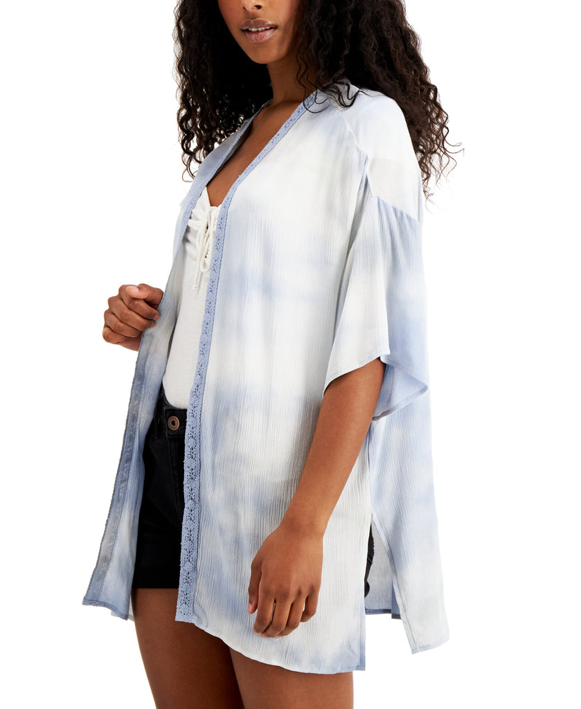 Ultra Flirt Women Lace Trimmed Tie Dye Kimono