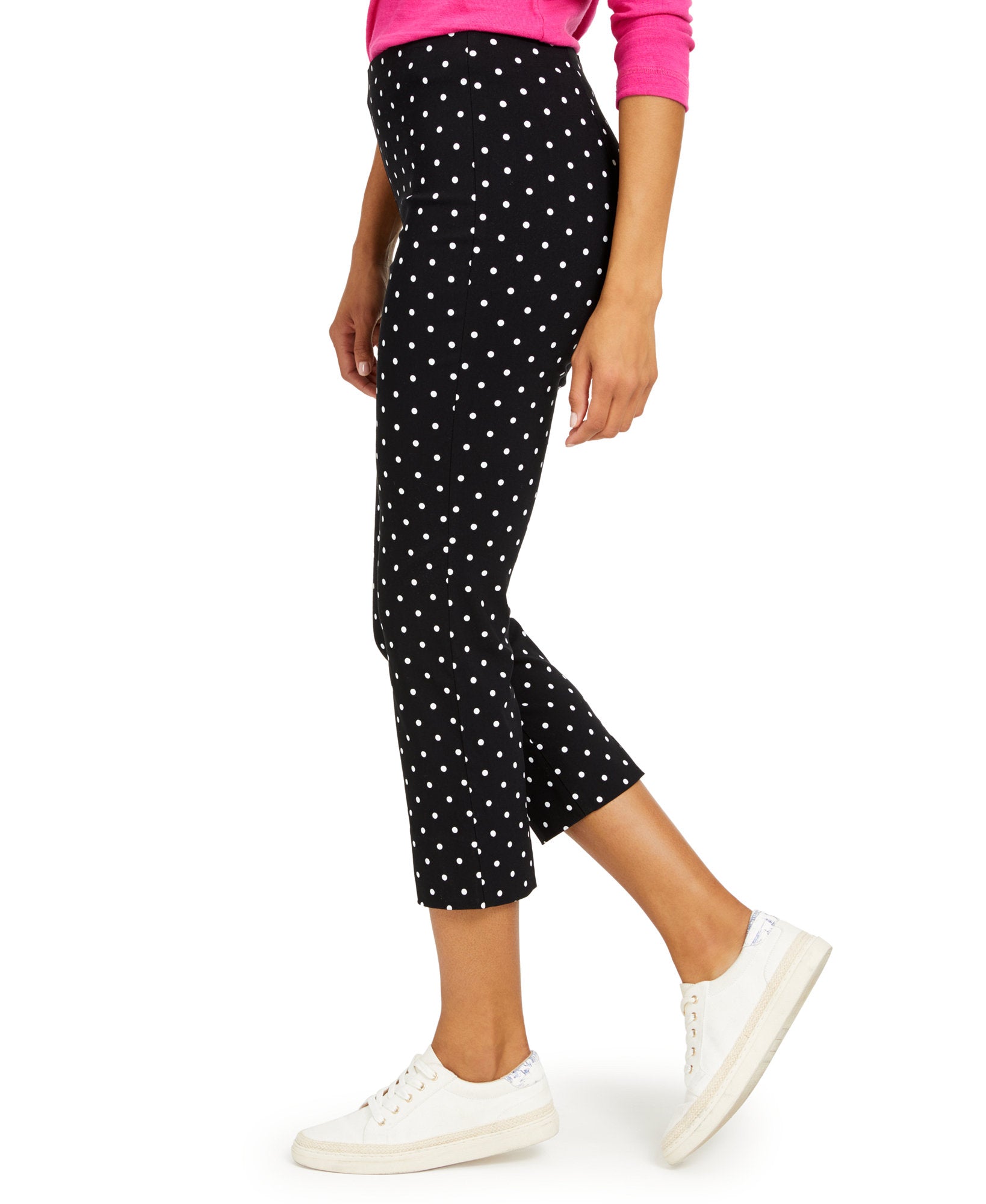 Charter Club Women Tummy Control Dot Skinny Leg Capris