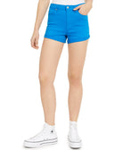 Celebrity Pink Women Cuffed Colored Denim Shorts Flashy Blue