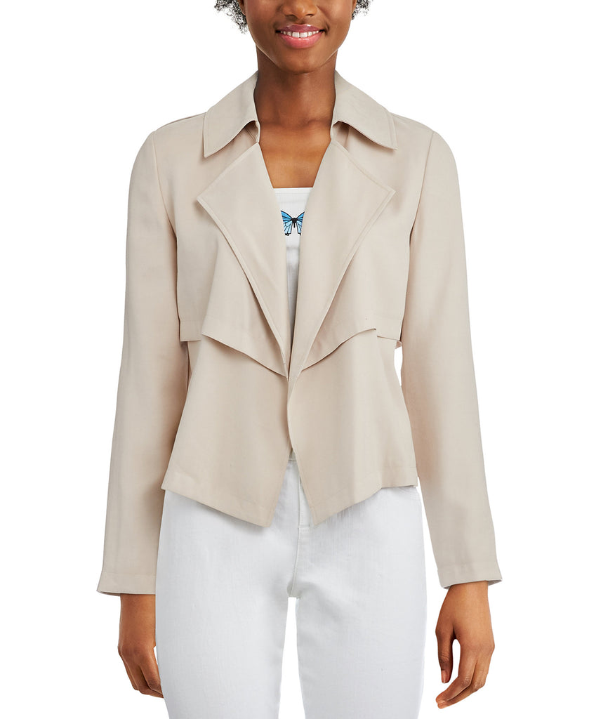 Bar III Women Open Front Trench Jacket British Beige