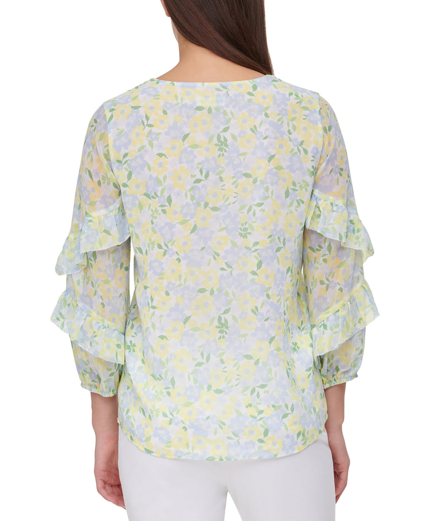 Calvin Klein Women Printed Ruffled Top